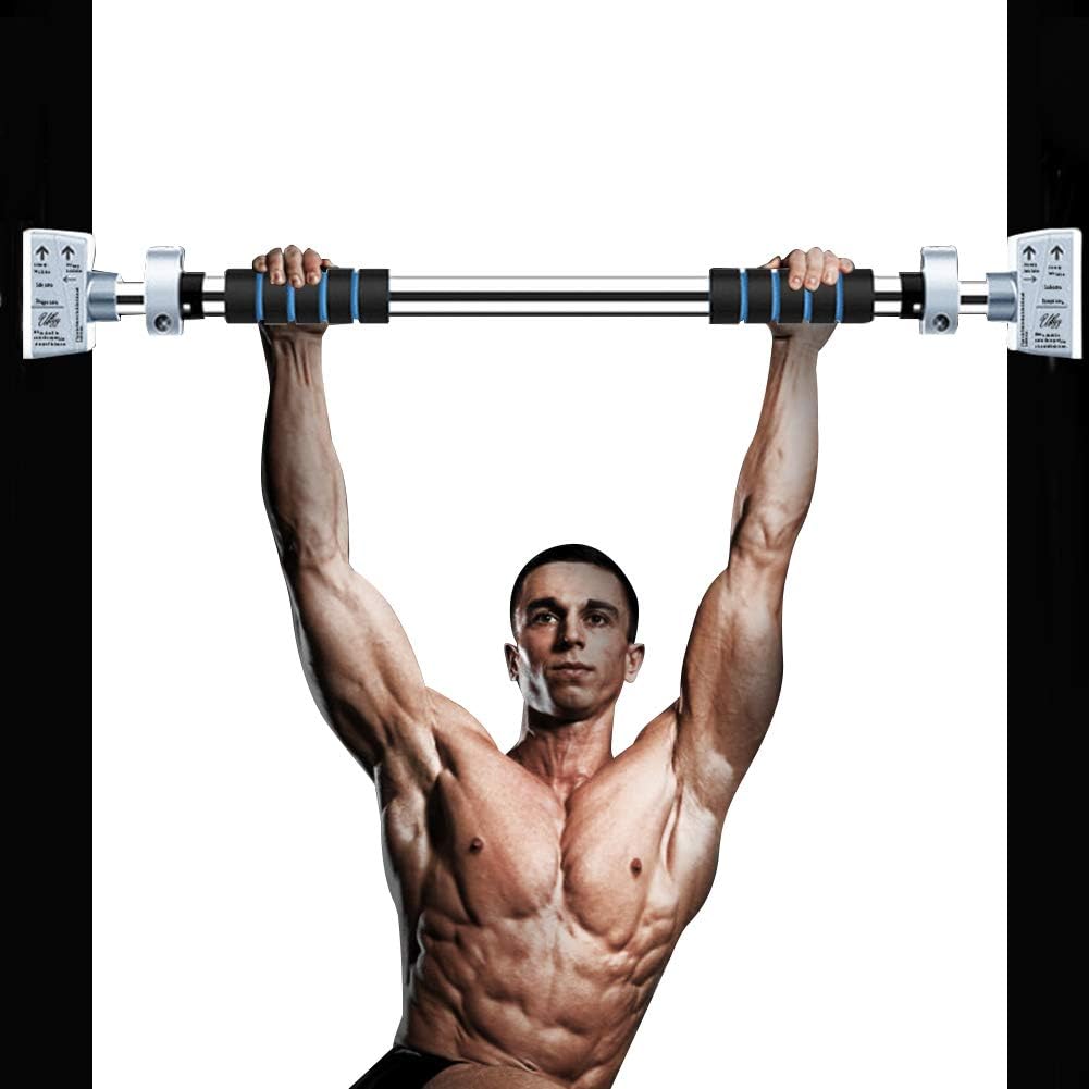 Pull Up Bar, Door Exercise Bar Without Screw Installation, Doorway Pull up Bar with Locking Mechanism, Workout Bar with Adjustable Width