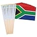 12-Piece South Africa Stick Flags - South African Hand-held Flags, Polyester Country Stick Flag Banners, Decorations for Parties, Parades, Sports Events, and International Festivals- 5.5 x 8.3 Inches