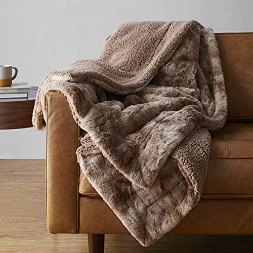 Amazon Basics Fuzzy Faux Fur Sherpa Throw