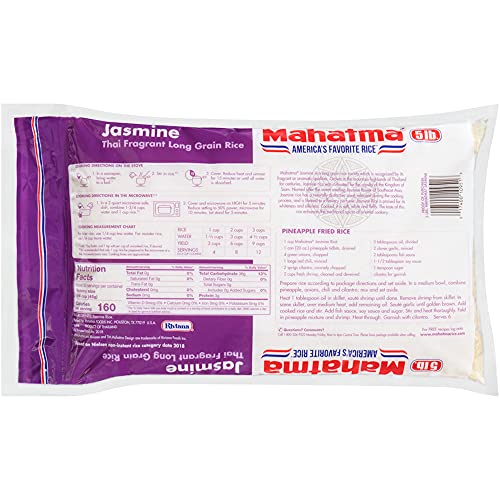 Mahatma Authentic Aromatic Thai Jasmine White Rice, Gluten Free, Non