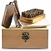 Beard and Mustache Grooming Care Kit - Wooden Folding Comb and Natural Beard Brush for mens Giftbox Premium Care Set for Men Facial Hair Sandalwood Folding Pocket Comb Beech Brush Wooden Box