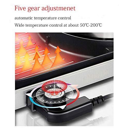 Soniker New Hot Electric Grill Pot Barbecue Grill 2 in 1 Multifunctional Electric Dual Temperature Control Hot Pot Barbecue Grill Easy-To-Clean Nonstick Plate 110V