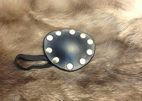 Black Leather Brass Studded Eye Patch Cosplay LARP SCA Steampunk Pirate Halloween