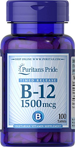 Puritan's Pride Vitamin B-12 1500 mcg Timed Release-100 Tablets Puritan's Pride Vitamin B-12 1500 mcg Timed Release-100 Tablets