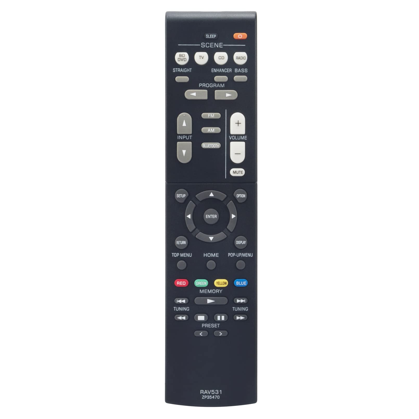 RAV531 ZP35470 VINABTY Replacement Remote Control Fit for Yamaha AV Receiver RX-V379 HTR-3068 RX-V381 RX-V383 HTR-3071 RX-V483 HTR-4071 HTR-3069