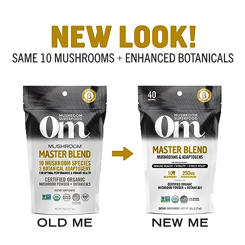 Om Mushroom Superfood Master Blend Mushrooms & Adaptogens, Powder