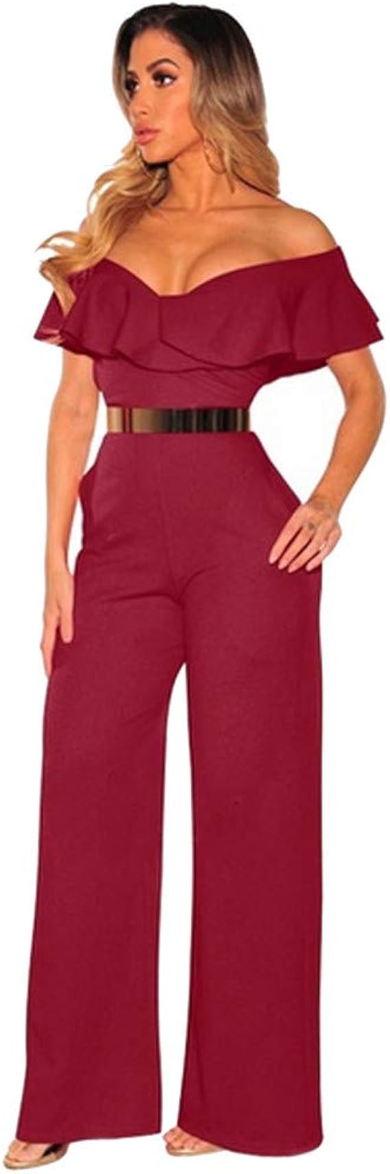 Eldori オールインワン ショート丈 シフォン レディース 夏 薄手 サロペット 短パン 花柄 半袖 Vネック セクシー オーバーオール キュロット フォーマル きれいめ 涼しい オールインワン 通販 Amazon