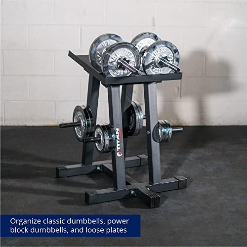 Titan Fitness Dumbbell Column Stand and Plate Tree, 260 LB Capacity