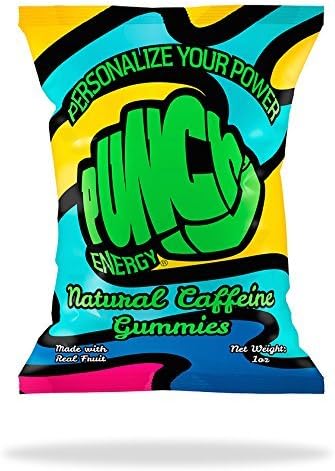 Punch'd Natural Caffeine Energy Gummies, Sample 1 Pack (8 Gummies)