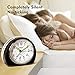 MEKO Alarm Clocks for Bedrooms, Small Battery Powered Travel Clock with Snooze and Nightlight, Silent No Ticking Bedside Clock(Black)
