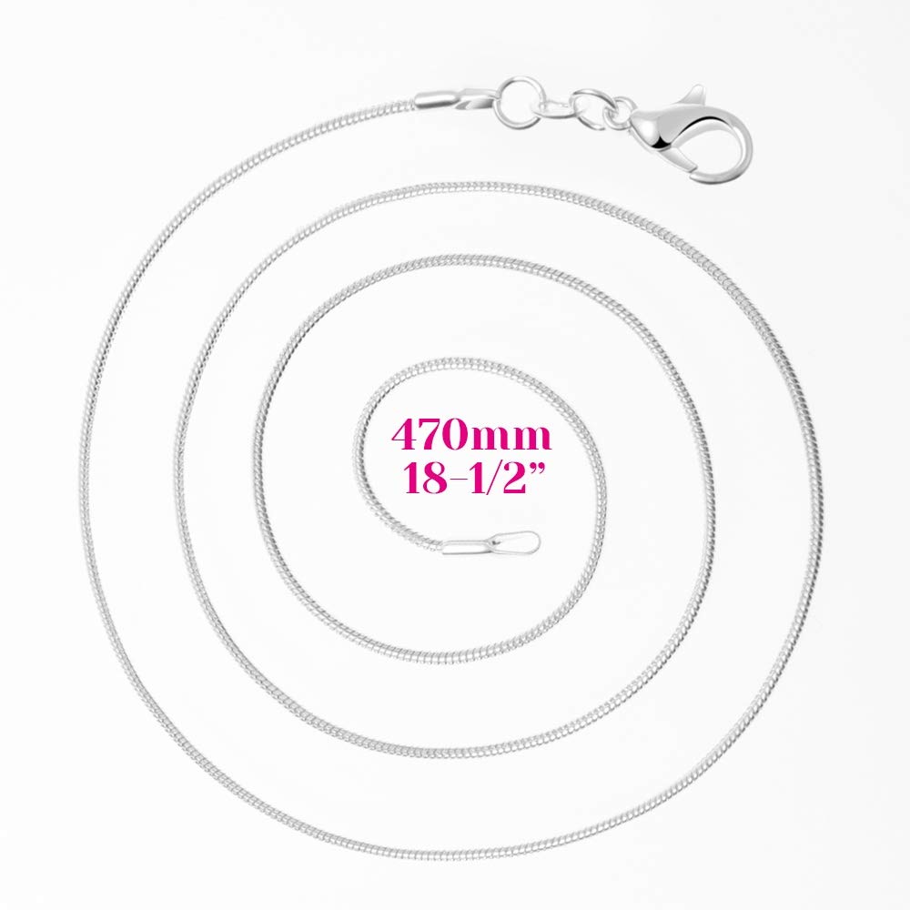 PAXCOO PAXCOO 30 Pack Necklace Chain Silver Plated Necklace Snake Chains Bulk for Jewelry Making, 1.2 mm (18 Inches)