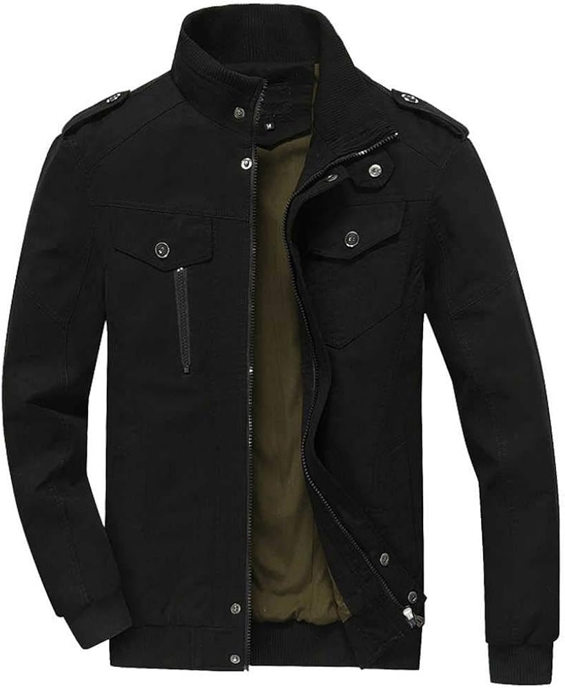 WEEN CHARM Men's Military Jackets Lightweight Casual Windbreaker Spring Cotton Bomber Jacket Outwear at  Men’s Clothing store