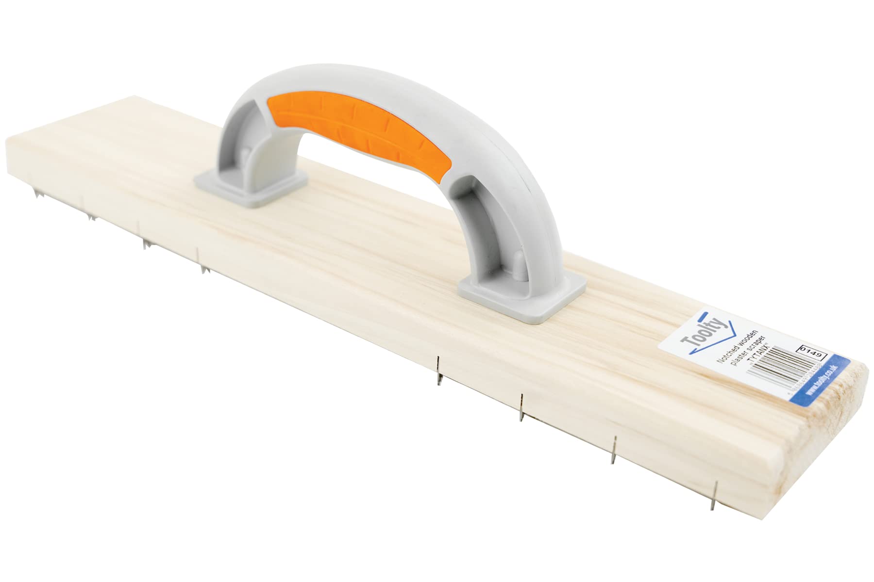 Toolty Stainless Steel Notched Wall Plaster Render - 16" - Soft Blocks Scraping Plane - Scraper, DIY - TLTY-0149