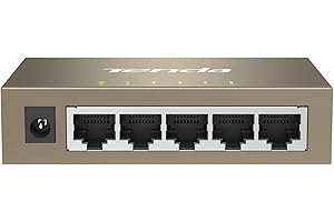 Tenda TEG1005D, 5 Port Gigabit Switch, Unmanaged Ethernet Switch, Network Splitter with Traffic Optimization, Plug & Play, Fanless Metal Design Network Switch, Traffic Optimization(Grey)