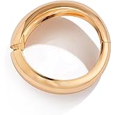 fxmimior Women Statement Chunky Silver Gold Bangle Bracelets Boho Trendy Wide Chunky Cuff Bracelets Wrist Cuff Open Wrap Bracelet for Women