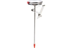 Stainless Steel Deep Fry Thermometer with 5 cm Dial and 15 cm Probe for Oil Pan - Mechanical Induction Dial Thermometer - 50 