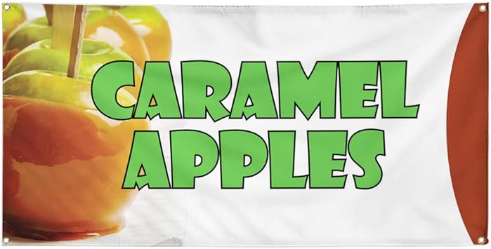 Amazon Com Vinyl Banner Sign Carmel Apples 1 Style A Business