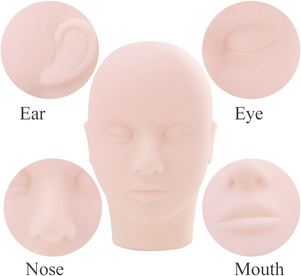 Training Mannequin Make Up Practice Flat Head Eye False Lashes Eyelash ...