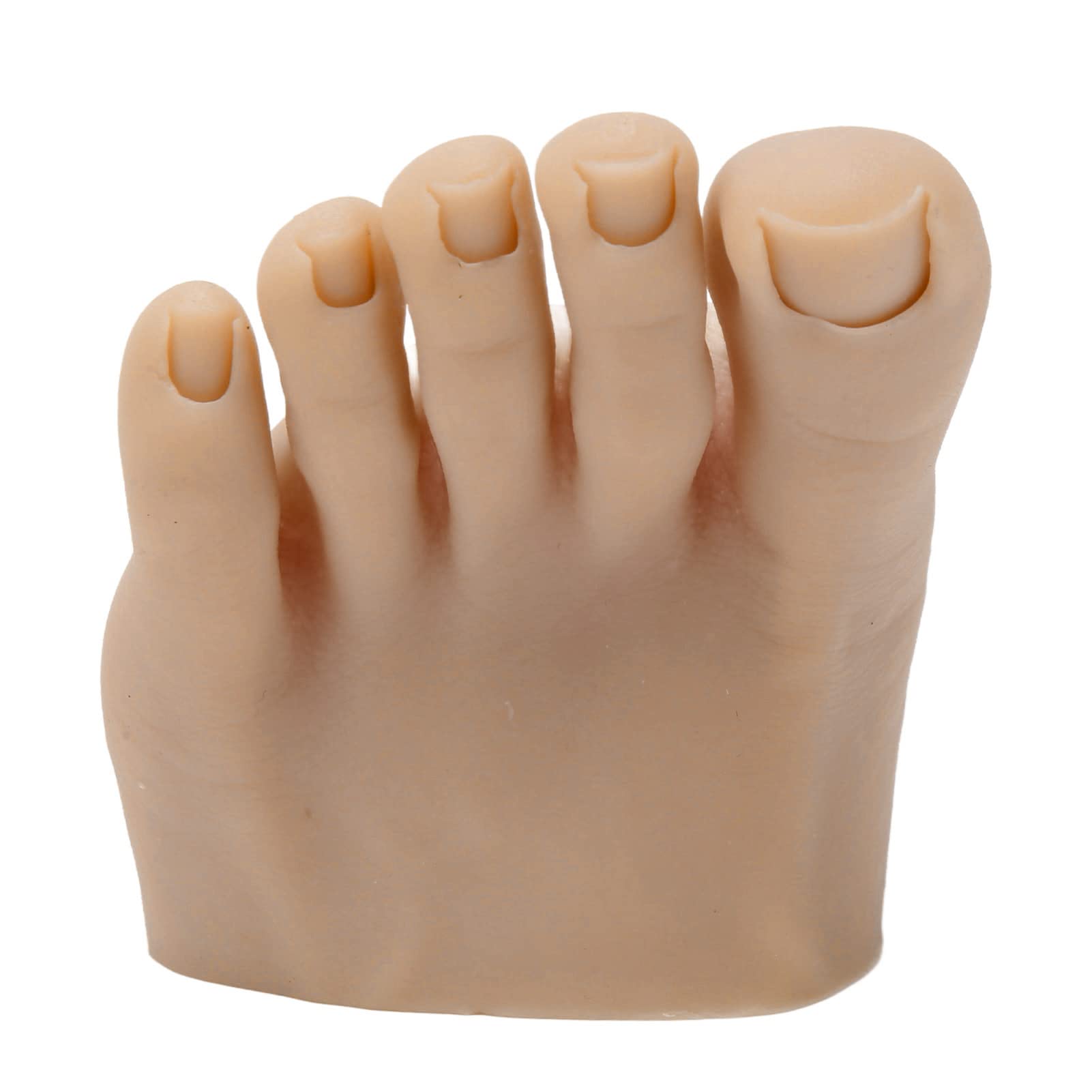 Silicone Practice Foot for Nail Art Training, Fake Silicone Practice Foot Nail Practice Training Foot Model Dark Skin Color Reusable Tattoo Practice Silicone Foot Model (Left)