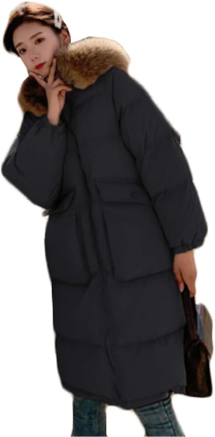 Amazon Gudeke ダウンコート ロング レディース ダウンジャケット ロング 中綿入れ Bf風 ゆったり 棉服 大きいサイズ アウター 暖かい 厚手 スリム 無地 着痩せ ブルゾン きれいめ 清新 可愛い コート ジャケット 通販