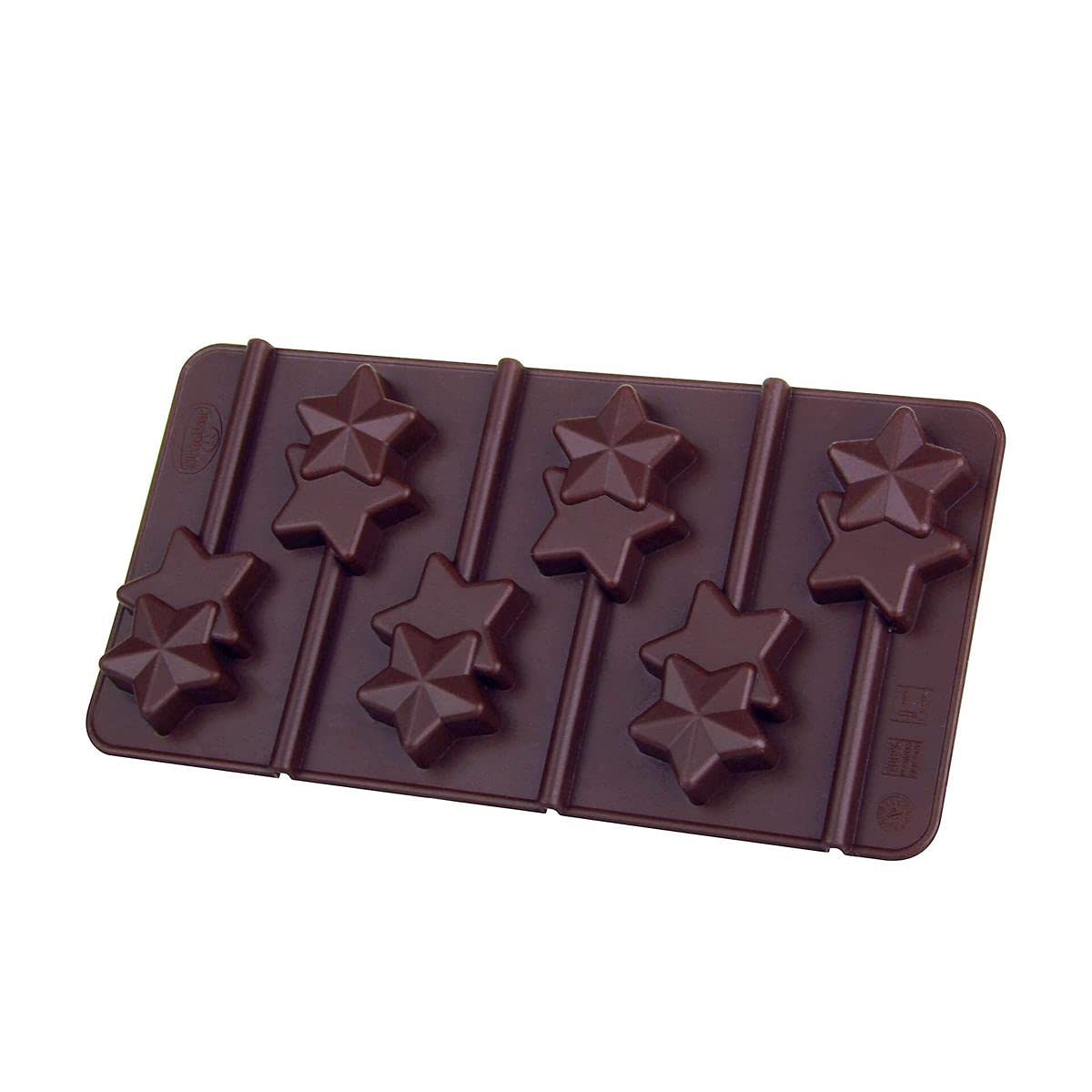 Dr. Oetker 1295 Mini Star Lollipop Mould, Silicone, Brown, 20.5 x 4.25 x 1.5 cm 2 Units