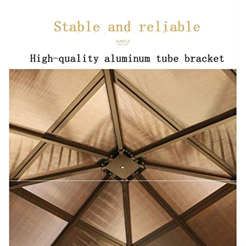 HLZY Gartenmöbel Pavillon 10x10 FT Außen Gazebos for Patios mit Schreibtisch, Doppeldachlüftungs Hinterhof Canopy Deck… – Bild 4