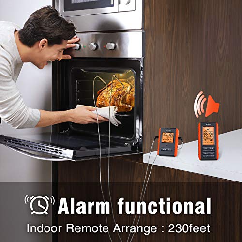 2 Veken+Wireless+Thermometer+Grilling+Waterproof