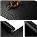 Yancorp Matte Black Grain Wood Textured Contact Paper Vinyl Film Self-Adhesive Wallpaper Shelf Liner Drawer Plywood Peel-Stick Countertop Sticker (17.7