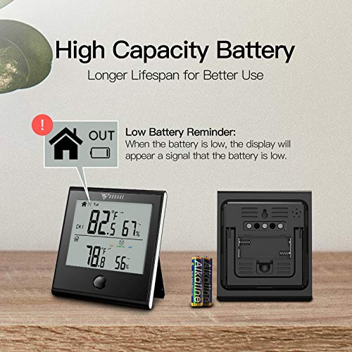DOQAUS Indoor Outdoor Thermometer Wireless Digital Hygrometer