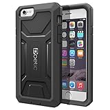 iPhone 6 Case - Poetic iPhone 6 Case [Revolution Series] - [Heavy Duty] [Dual Layer] Complete Protection Hybrid Case with Built-In Screen Protector for Apple iPhone 6 4.7 Black (3 Year Manufacturer Warranty From Poetic)
