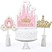 Big Dot of Happiness Little Princess Crown - Pink and Gold Princess Baby Shower or Birthday Party Centerpiece Sticks - Table Toppers - Set of 15