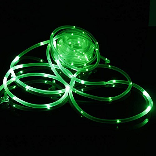 LED Rope String Lights Solar Powered, ER CHEN 23FT,50 LED Waterproof Decoration Lights for Outdoor,Gradens,Patio and Lawn (Green)