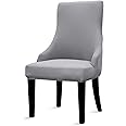 Liykimt Stretch Wingback Side Chair Slipcover-Accent Chair Cover Slipcover with Arm,Washable Upholstered Arm Dining Chair with Nailed Trim Protector for Dining Living Room Set of 1,Light Gray
