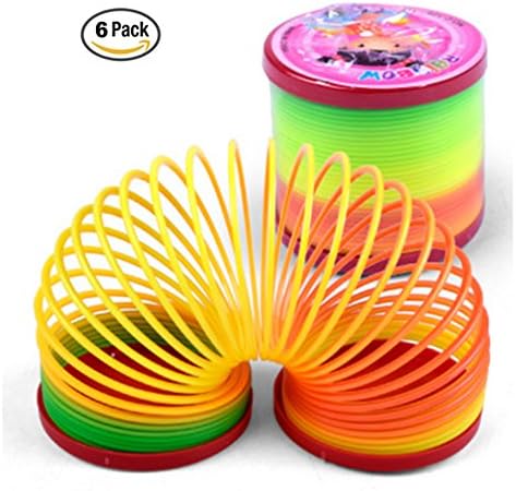 6 Piece Magic Rainbow Spring - 2.3 inch, Plastic, Fun Toy, Party Favor, Prize, Gift
