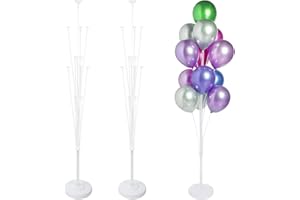 KATBUU 2 Sets of Balloon Stand Kit - 62in Balloon Stands with Base, Balloon Sticks, Decorations for Party Birthday Wedding Ba