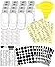 16 Glass Spice Jars Complete Set: 667 Chalkboard & Clear Printed Spice & Pantry Labels - Premier 8 fl Oz Empty Square Bottles w/ Pour/Sift & Coarse Shakers & Airtight Caps - Silicone Funnel Included