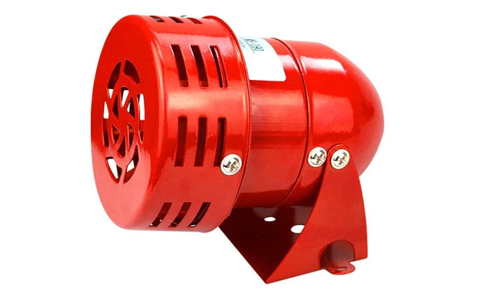Fafeicy Industrial Motor Siren Alarm, 120dB Loud Continuous Sound Alarm, Adjustable Direction Metal Electric Warning Horn for Factory Construction Site Road Fault Warning