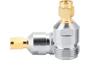 POCREATION Type N Female to SMA Male Adapter, Copper Material, 2 Pack, 0-6GHz Frequency, Ideal for RF Testing Equipment