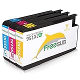 FreeSUB 3 Color High Yield Compatible Ink Cartridge Replacement For HP 951 Ink Cartridges 3 Pack Compatible With HP Officejet PRO 8600 8600 plus 8610 8620 8630 8640 8660 8615 8625 251dw 276dw 8100