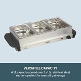 Cooks Professional 3-Section Buffet Warmer 4.5L with Hotplate 200W view 5