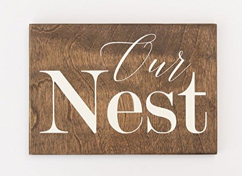 Painted Wooden Our Nest Bedroom Sign, Your Choice of Colors, 7 3/4" wide, 11" wide, 14" wide
