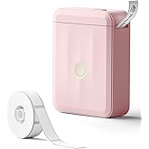 NIIMBOT Label Maker Machine Bluetooth Label Printer for School Home Office Organization, Wireless Mini Labeler D110 Upgraded Version, Label Machine with 1 Label Tape, Pink