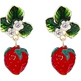 Strawberry Dangle Drop Earrings For Women Cutecore Red Fruit Earrings Cute Strawberry Accessories Gifts For Christmas