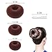 Hair Bun Maker Set,4 Pcs Donut Hair Bun Maker(1 large, 1 medium and 2 small)+20 Pcs Hair Pins,Dark Brown