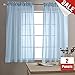 jinchan Sheer Curtains for Living Room 2 Panels Set 63 Inch Length Bedroom Curtains Blue Voile Window Curtains Rod Pocket Drapes Light Diffusing Outdoor Curtains
