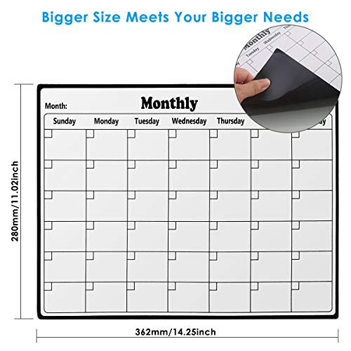 Owlike Dry Erase Monthly Calendar Large Magnetic Calendar Whiteboard Planer for Refrigerator Fridge Office Family Kitchen Wall -Easy Scrubbing - Thumbnail 5