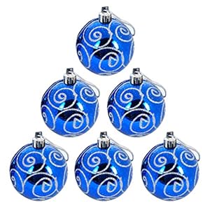 Blauwe plastic kerstballen 6 stuks