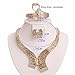 MOOCHI 18K Gold Plated Crystal Necklace Earrings Ring Bracelet Jewelry Set Costume Wedding