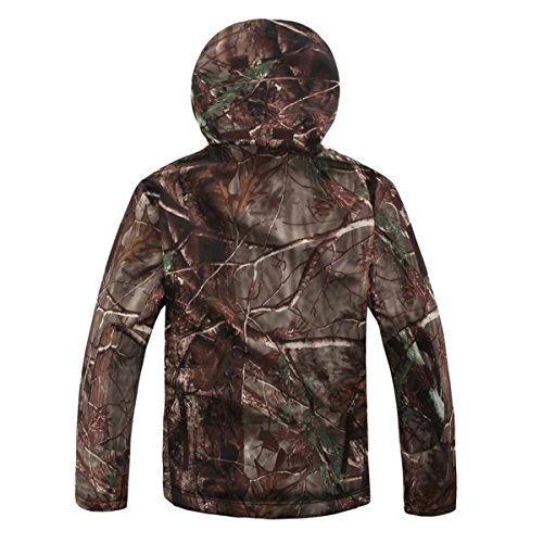 Eglemall Men's Outdoor Hunting Soft Shell Waterproof Tactical Fleece Jackets (Small, Tree Camo)