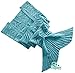 Hughapy Knitted Mermaid Tail Blanket for Adults Teens, Crochet Snuggle Mermaid,All Seasons Seatail Sleeping Blanket (71